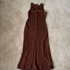 Elegant Brown Sleeveless Dress